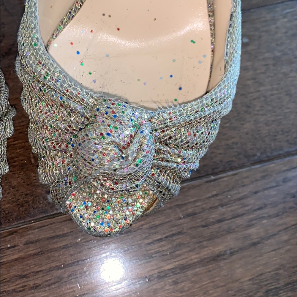 Christian Louboutin Multicolor Crystal Peep-Toe Platform Pumps with Red Soles - Picture 3 of 8